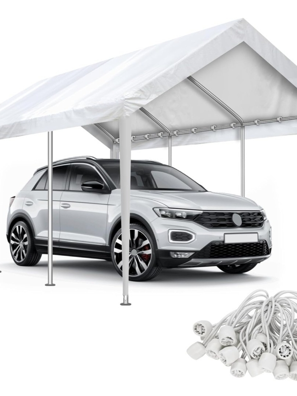 10x20 Carport Canopy Replacement Cover Waterproof UV Tarp w Bungees